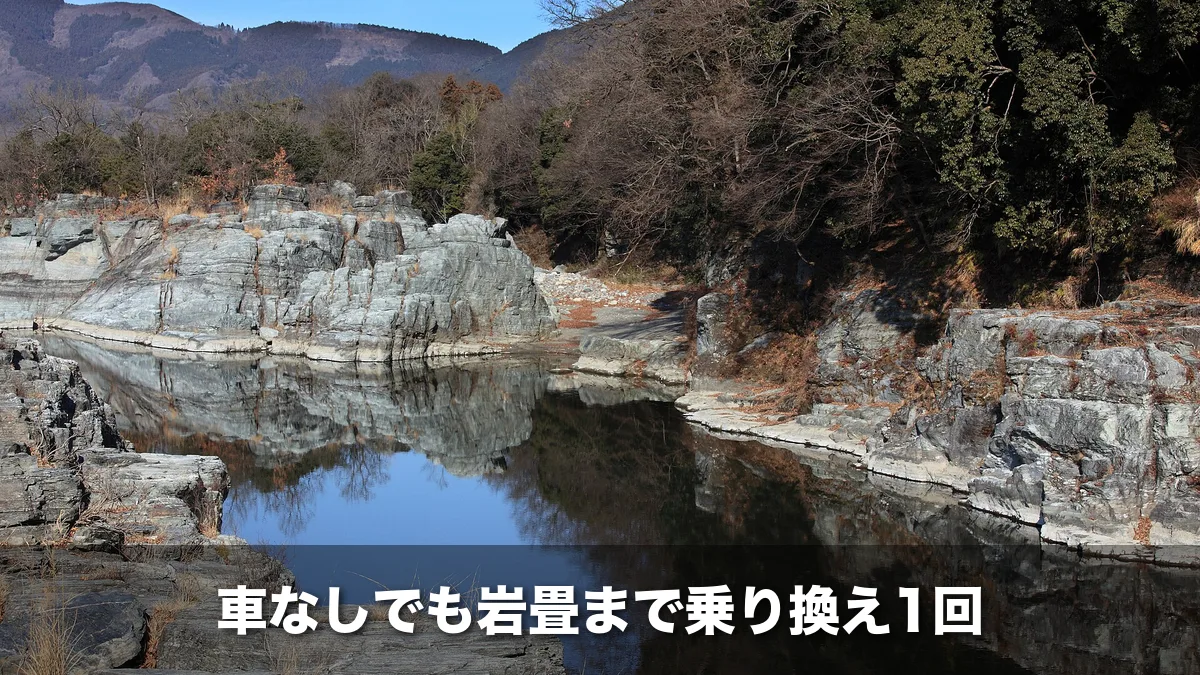 長瀞の岩畳と荒川の渓谷