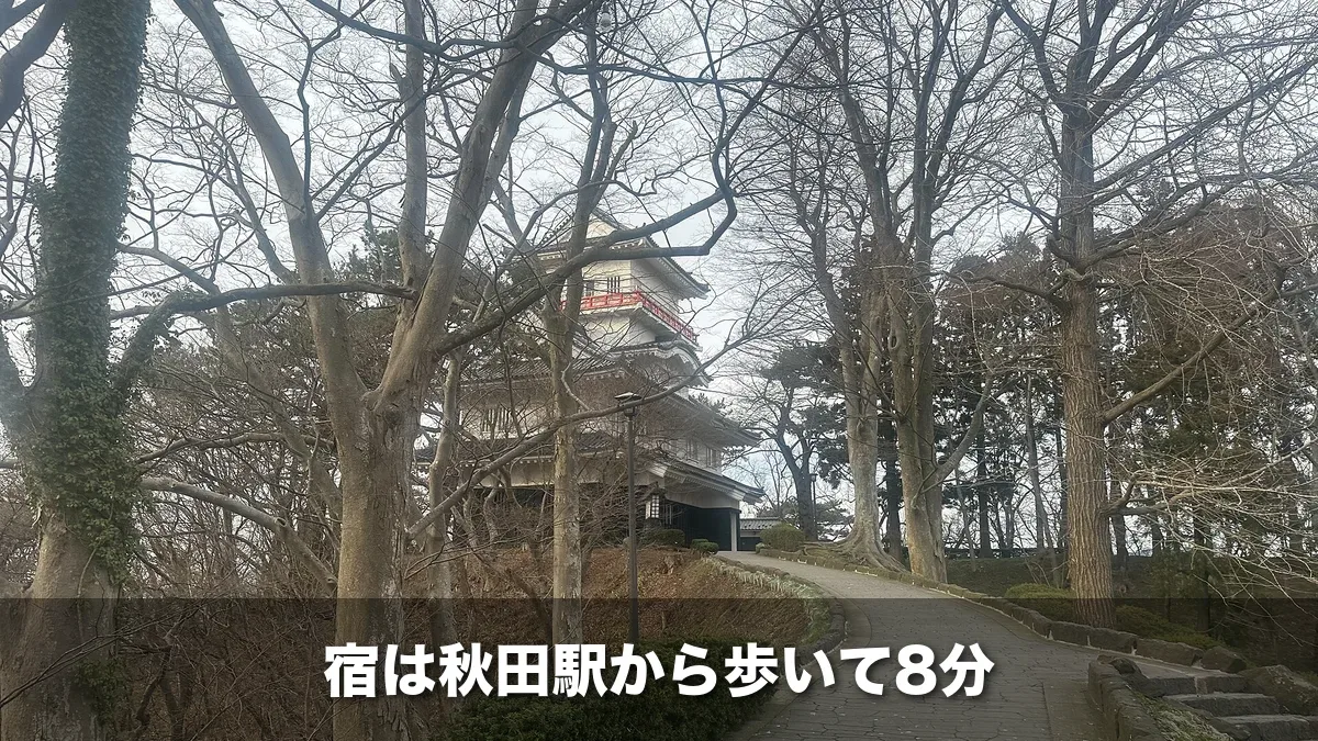千秋公園の御隅櫓へ続く坂道