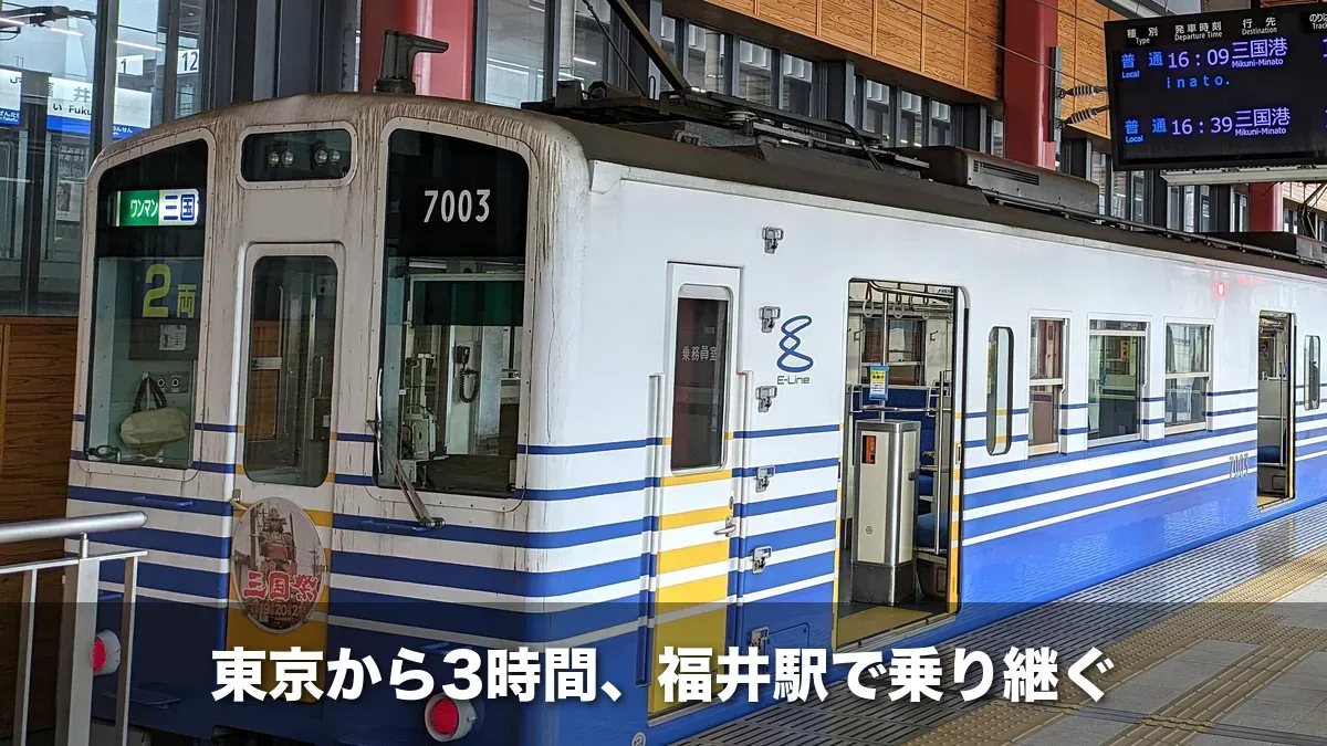 えちぜん鉄道の福井駅のホームと電車