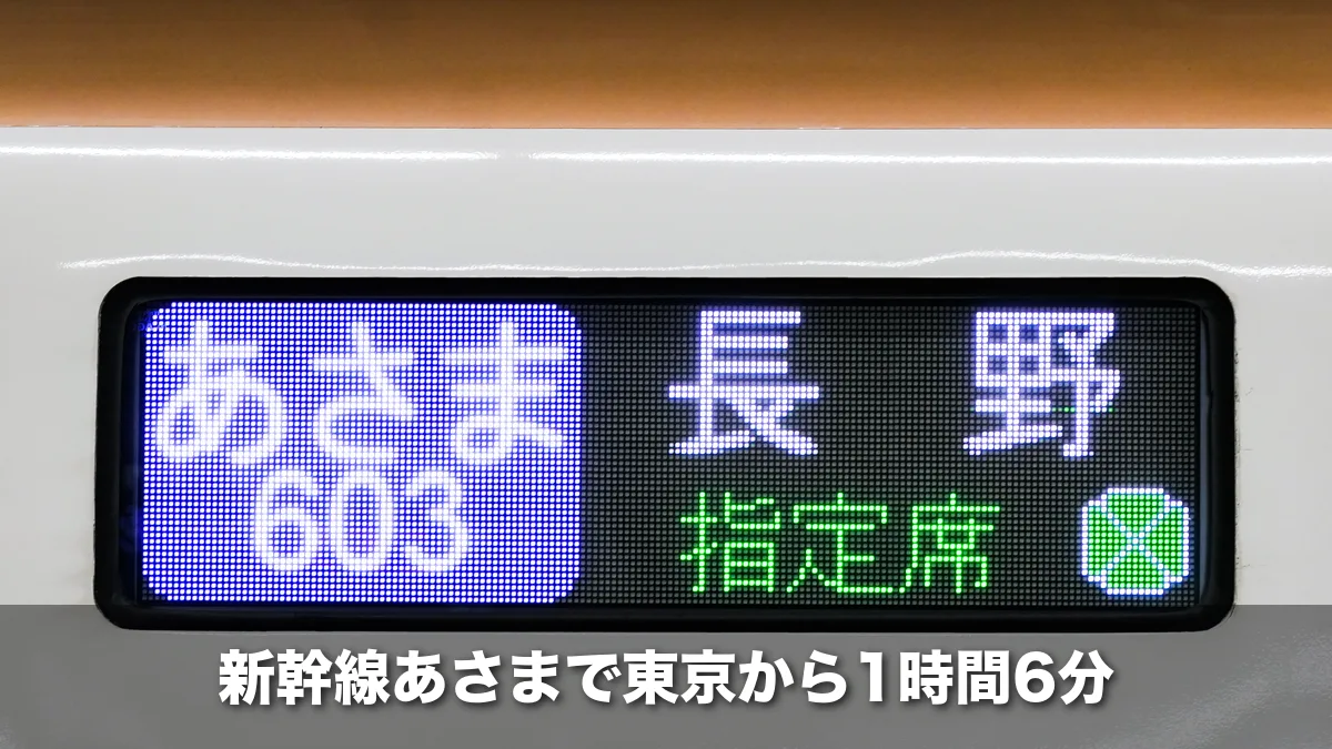 北陸新幹線あさま603号の行先表示