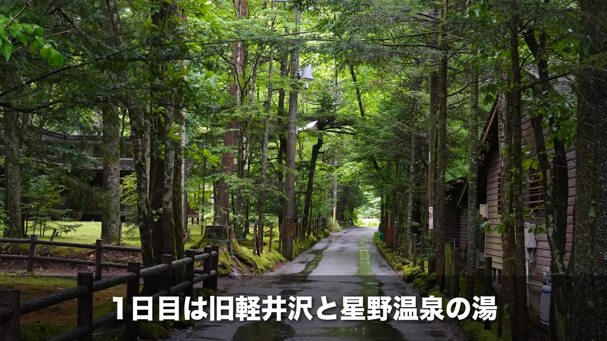 旧軽井沢の森の中の小道