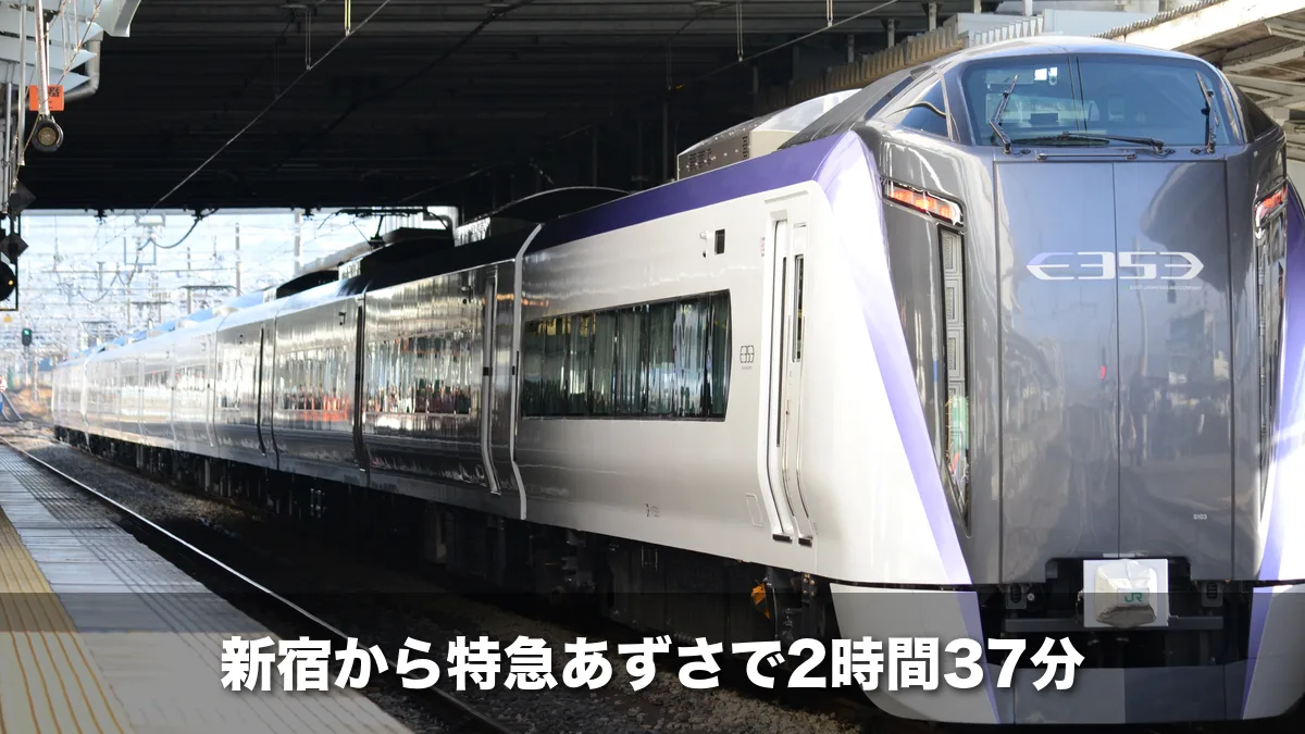 松本駅に停まる特急あずさのE353系