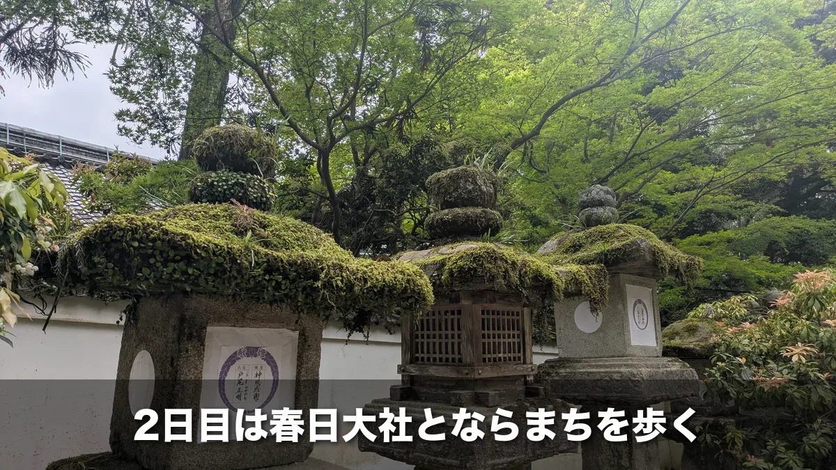 苔むした春日大社の石灯籠
