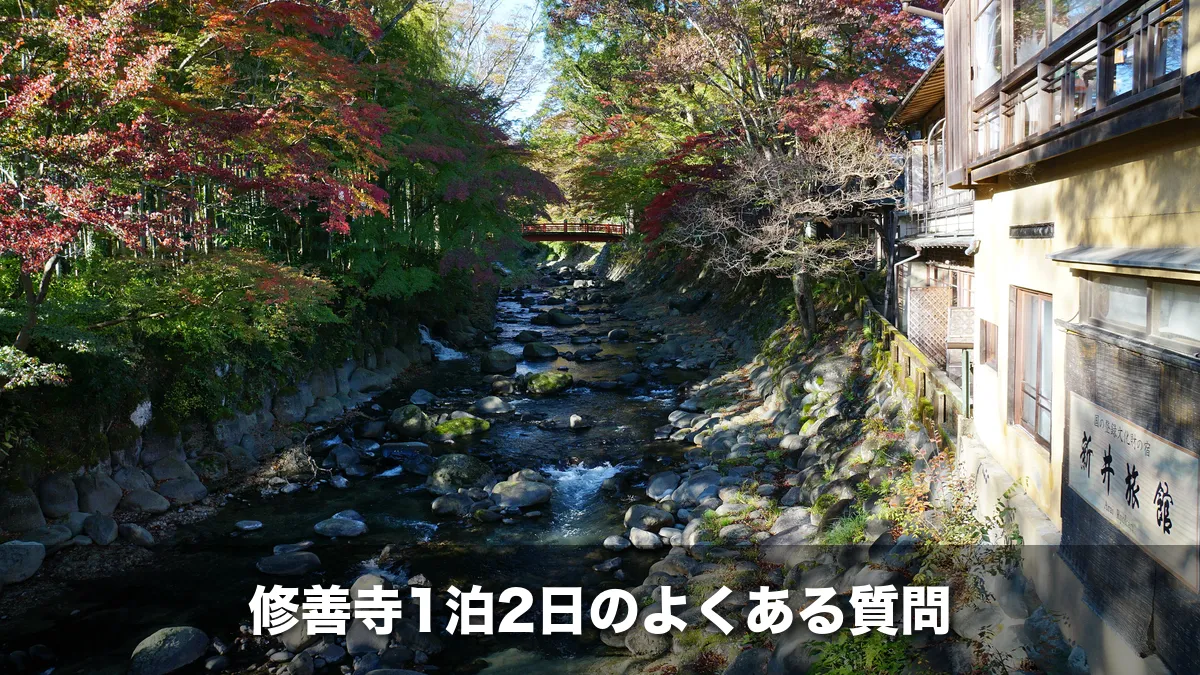 紅葉の桂川と新井旅館
