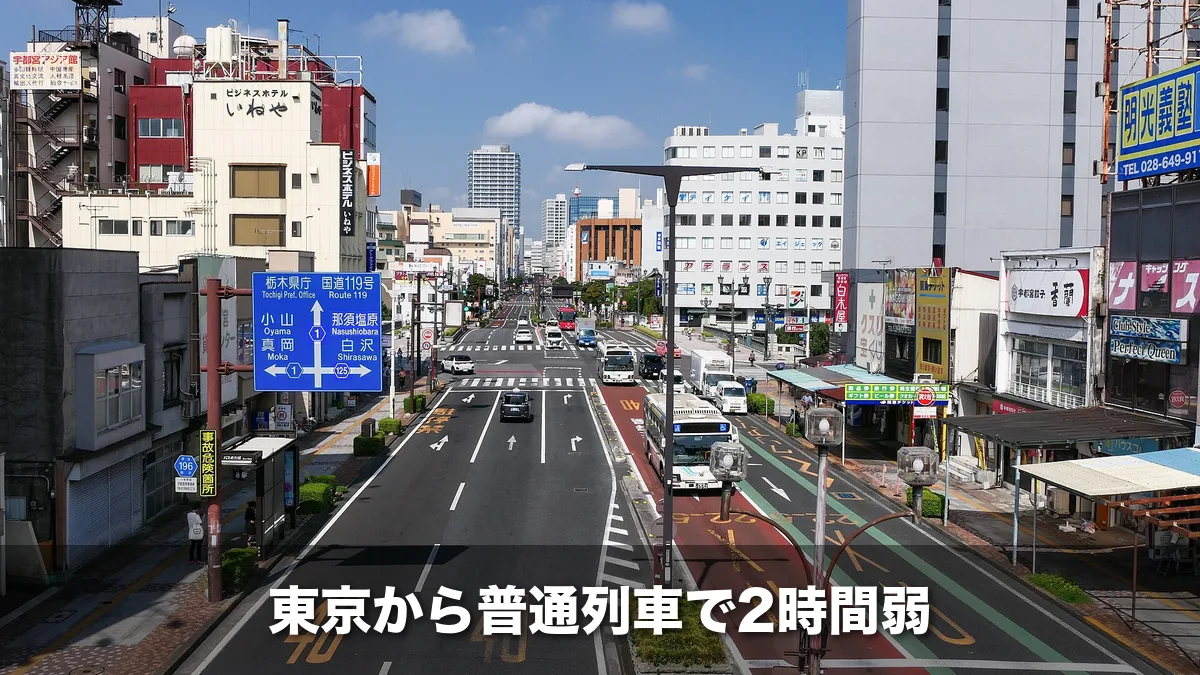 宇都宮駅西口から西へのびる駅前通り
