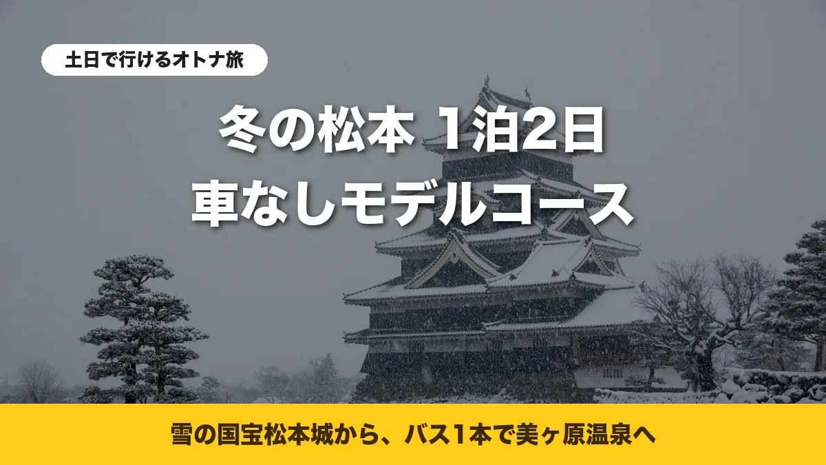 雪の降る冬の国宝松本城の天守と内堀